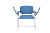 VivaComfort 500 lbs. Extra Wide Adjustable Antimicrobial Bariatric Padded Phlebotomy Blood Drawing Chair, Blue