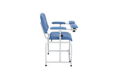 VivaComfort 500 lbs. Extra Wide Adjustable Antimicrobial Bariatric Padded Phlebotomy Blood Drawing Chair, Blue