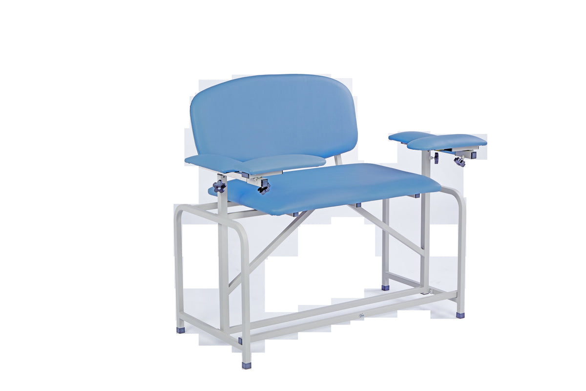 VivaComfort 750 lb. Capacity Bariatric Extra-Tall Phlebotomy Blood Drawing Chair, 750 lb Capacity, Blue
