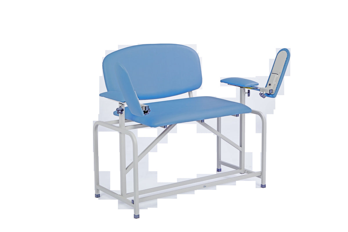 VivaComfort 750 lb. Capacity Bariatric Extra-Tall Phlebotomy Blood Drawing Chair, 750 lb Capacity, Blue