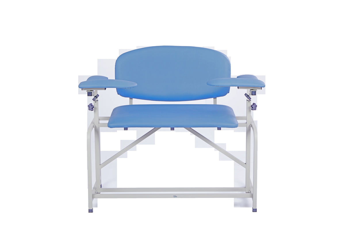 VivaComfort 750 lb. Capacity Bariatric Extra-Tall Phlebotomy Blood Drawing Chair, 750 lb Capacity, Blue