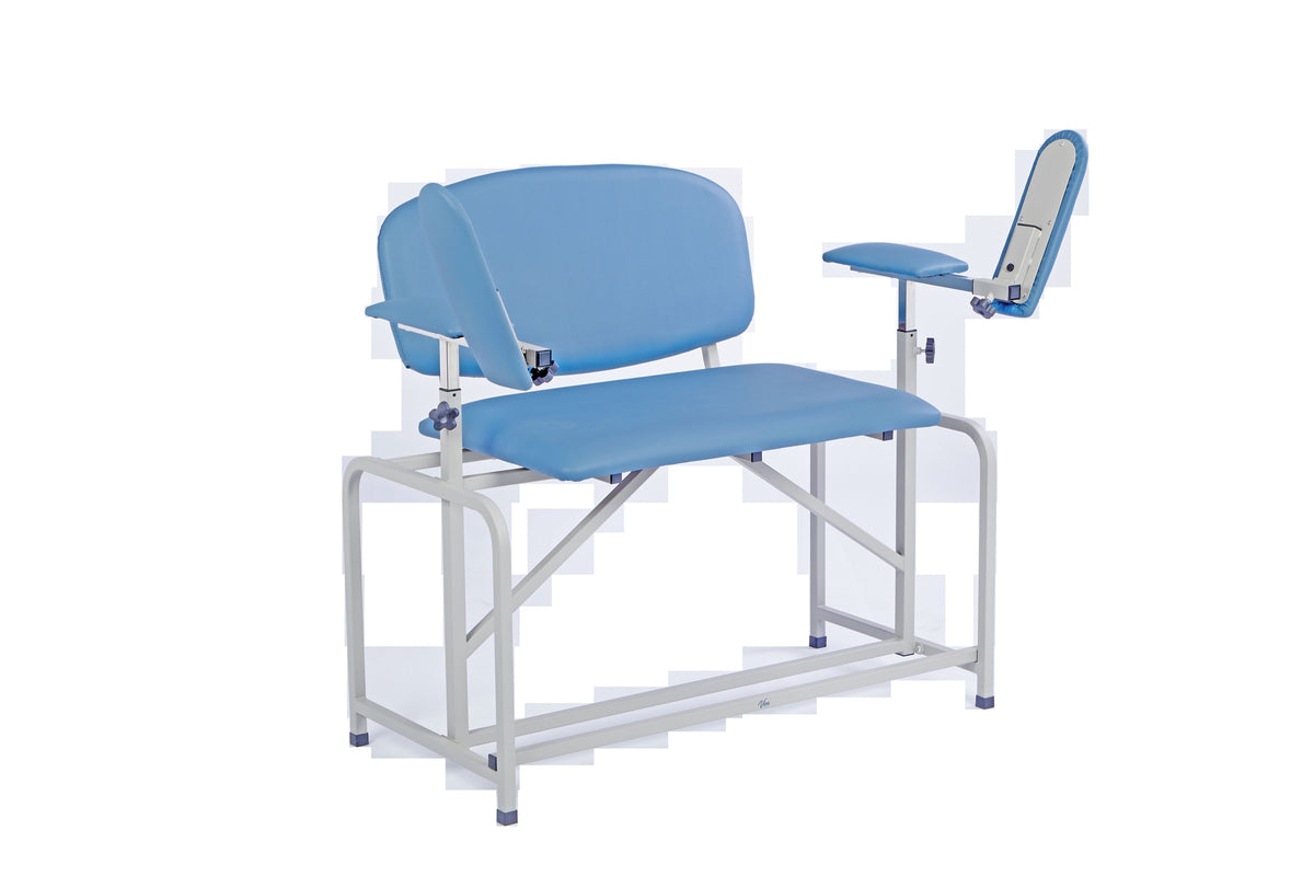 VivaComfort 750 lb. Capacity Bariatric Extra-Tall Phlebotomy Blood Drawing Chair, 750 lb Capacity, Blue