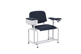 VivaComfort Antimicrobial Bariatric Padded Phlebotomy Blood Drawing Chair With Drawer, Black, 500 lb Capacity