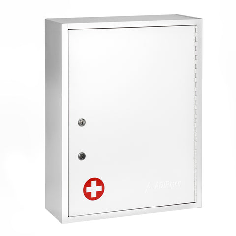 ADIRMED 21 in. H x 16 in. W x 6 in. D Large Dual Lock Surface-Mount Medical Security Cabinet in White, 1.1 cu. ft., Whit