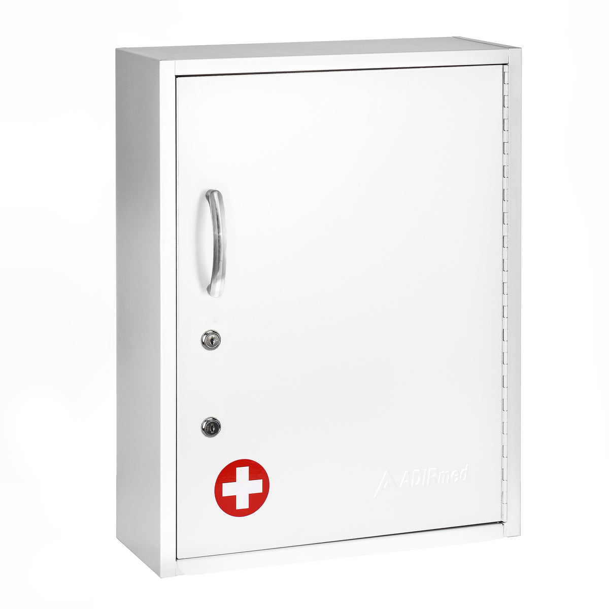 ADIRMED 21 in. H x 16 in. W Dual Lock Surface-Mount Medical Security Cabinet in White with Pull-Out Shelf and Document P