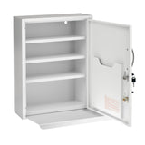 ADIRMED 21 in. H x 16 in. W Dual Lock Surface-Mount Medical Security Cabinet in White with Pull-Out Shelf and Document P