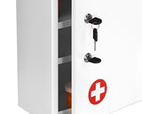 ADIRMED 21 in. H x 16 in. W Dual Lock Surface-Mount Medical Security Cabinet in White with Pull-Out Shelf and Document P