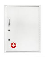 ADIRMED 21 in. H x 16 in. W Dual Lock Surface-Mount Medical Security Cabinet in White with Pull-Out Shelf and Document P
