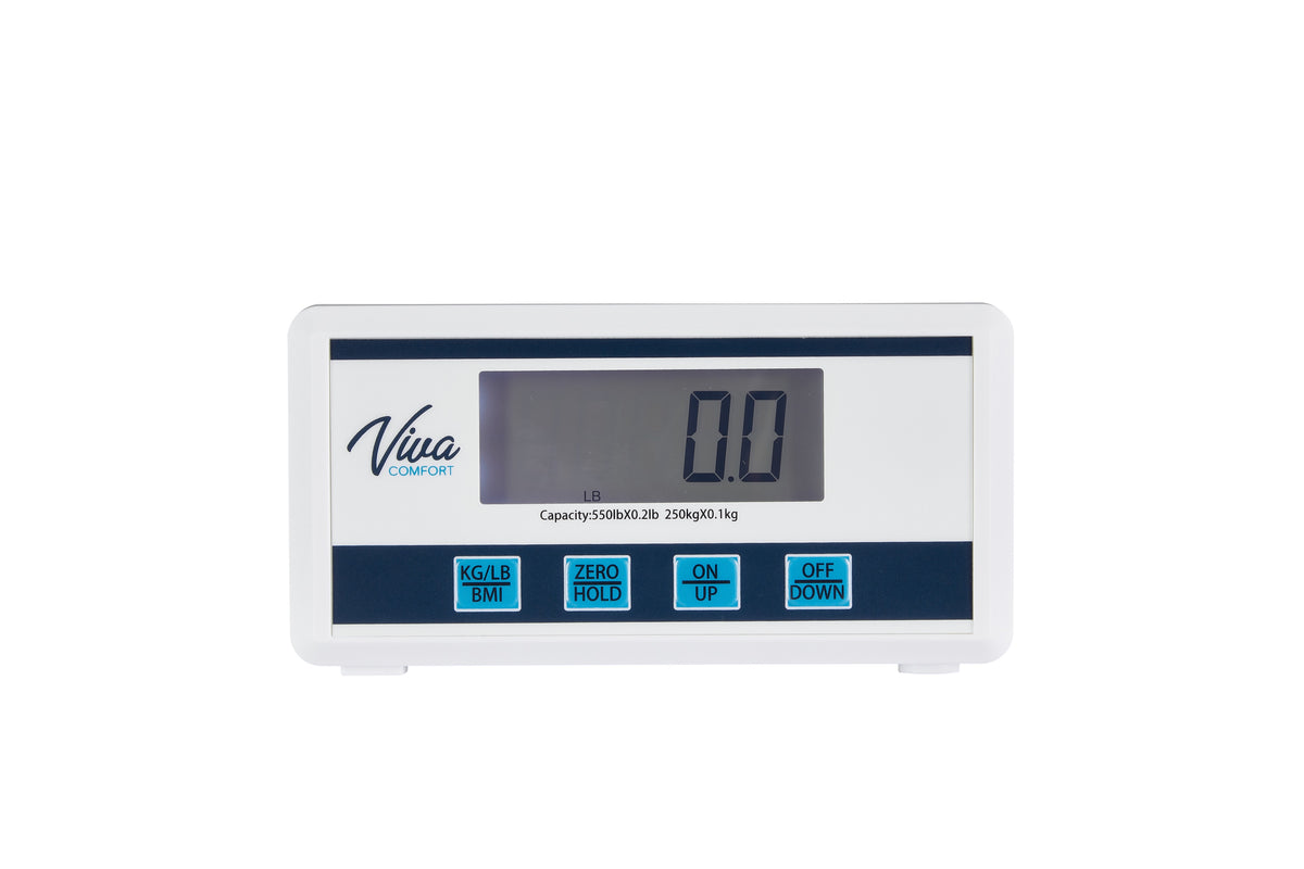 VivaComfort Medical Digital BMI Floor Scale with Remote Display, 550 lb Capacity, White