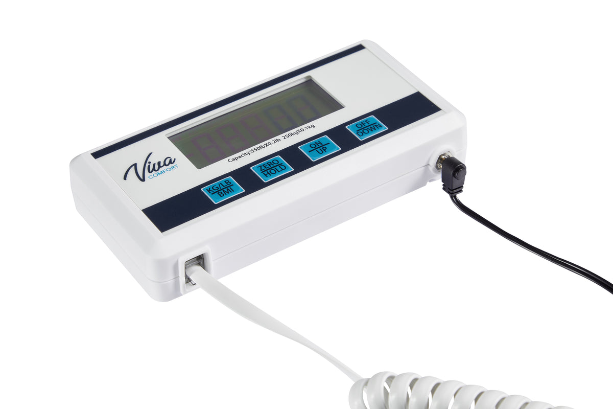 VivaComfort Medical Digital BMI Floor Scale with Remote Display, 550 lb Capacity, White