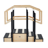 VivaComfort Small Hardwood Physical Therapy Non-slip Staircase with Safety Handles, 500 lb Capacity, Oak
