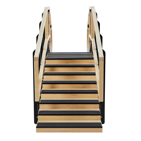 VivaComfort Hardwood Physical Therapy Non-Slip 30in. Convertible Staircase with Safety Handles, 500 lb Capacity, Oak