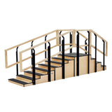 VivaComfort Hardwood Physical Therapy Non-Slip 30in. Convertible Staircase with Safety Handles, 500 lb Capacity, Oak