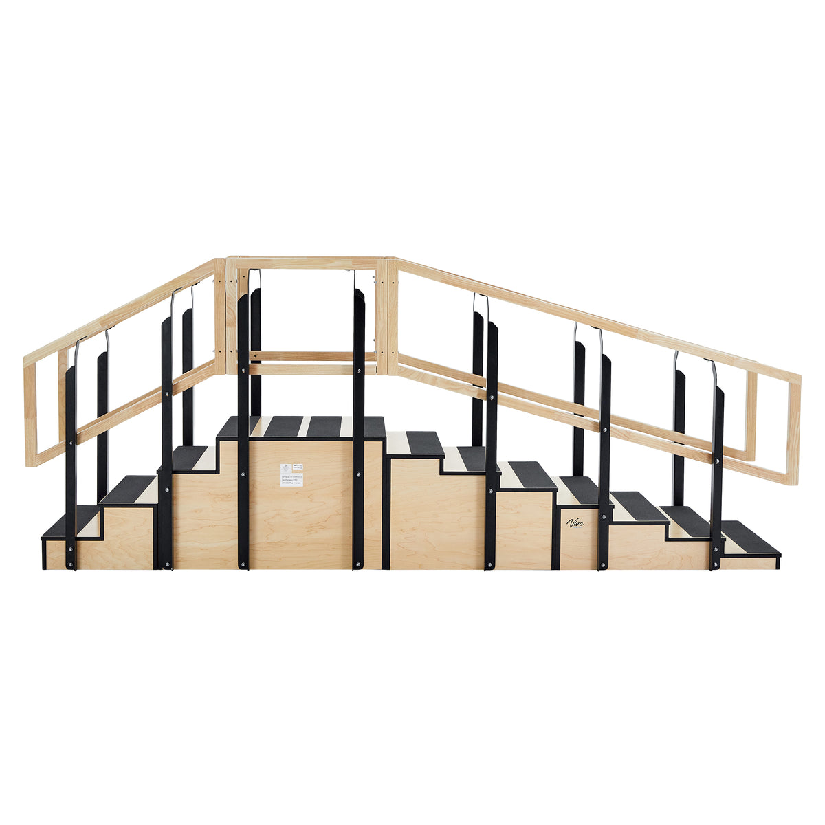 VivaComfort Hardwood Physical Therapy Non-Slip 30in. Convertible Staircase with Safety Handles, 500 lb Capacity, Oak