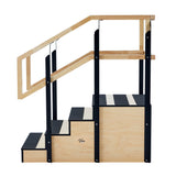 VivaComfort Hardwood Physical Therapy Non-Slip 30in. One-Sided Staircase with Safety Handles, 500 lb Capacity, Oak