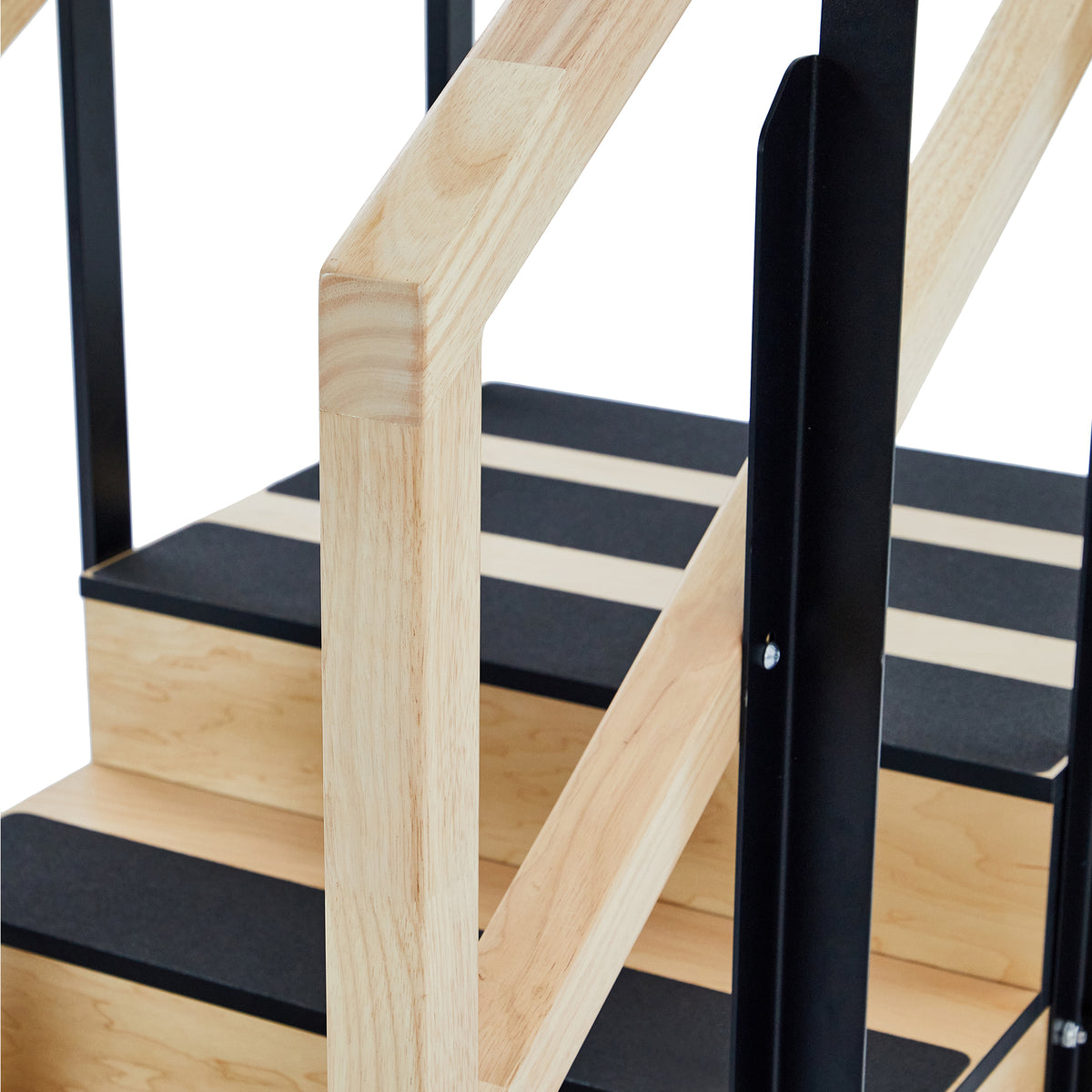 VivaComfort Hardwood Physical Therapy Non-Slip 30in. One-Sided Staircase with Safety Handles, 500 lb Capacity, Oak