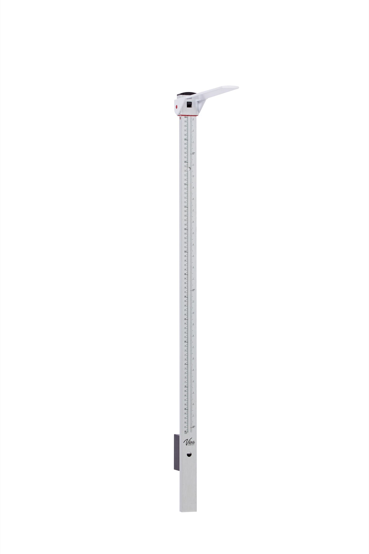 VivaComfort Aluminum Wall-Mounted Height Measuring Rod for Adults and Children, White, lbs.