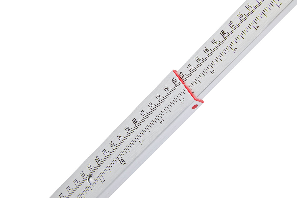 VivaComfort Aluminum Wall-Mounted Height Measuring Rod for Adults and Children, White, lbs.