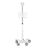 VivaComfort Adjustable Height Mobile Stand with Storage Basket for Welch Allyn 4400 Vital Signs Monitor, White