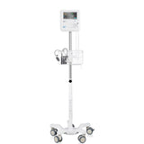 VivaComfort Adjustable Height Mobile Stand with Storage Basket for Welch Allyn 4400 Vital Signs Monitor, White