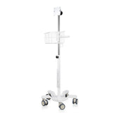 VivaComfort Adjustable Height Mobile Stand with Storage Basket for Welch Allyn 4400 Vital Signs Monitor, White