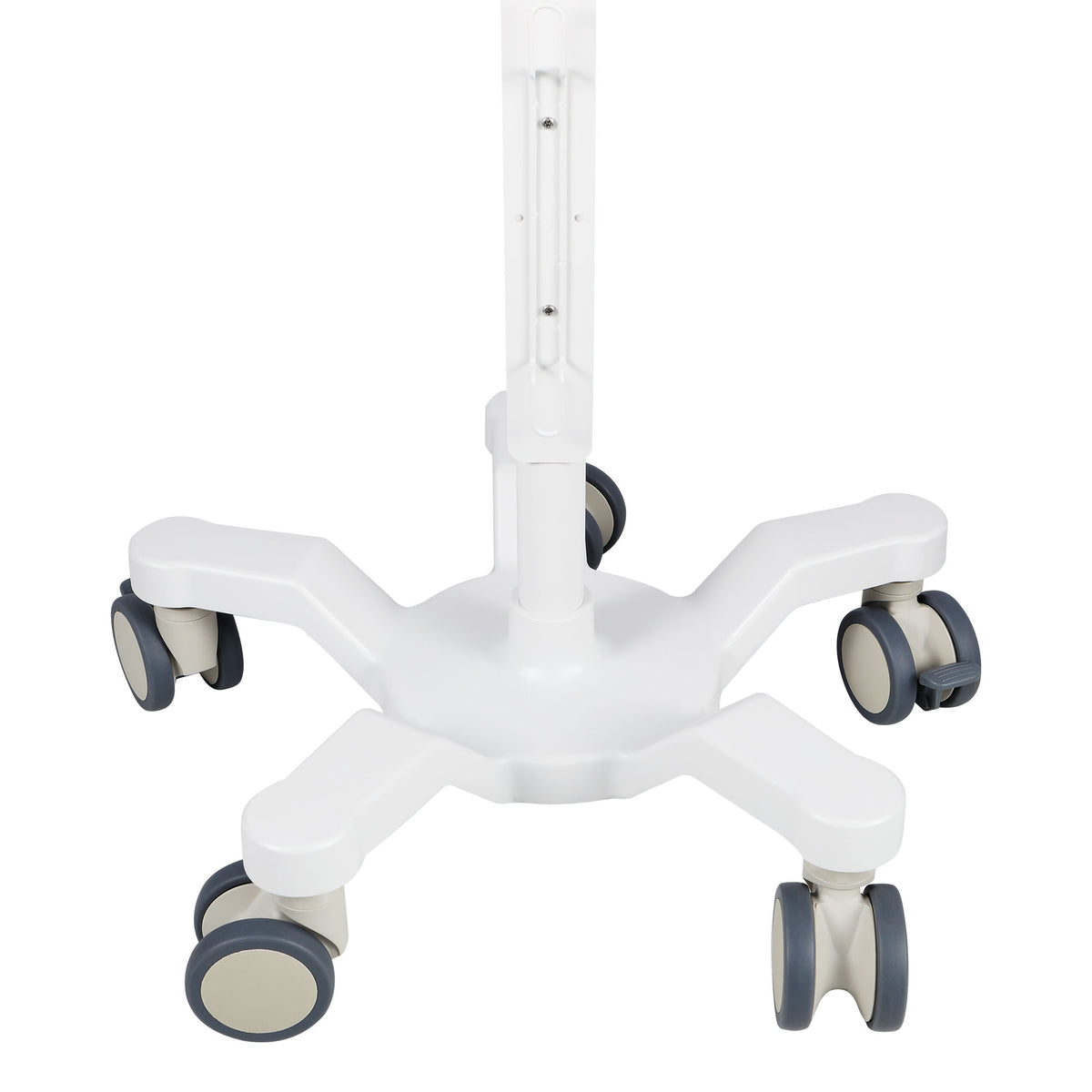 VivaComfort Adjustable Height Mobile Stand with Storage Basket for Welch Allyn 4400 Vital Signs Monitor, White