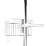 VivaComfort Adjustable Height Mobile Stand with Storage Basket for Welch Allyn 4400 Vital Signs Monitor, White