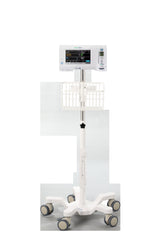 VivaComfort Universal Medical Mobile Cart with Compatible Welch Allen Connex Spot Monitor Mounting Plate, White