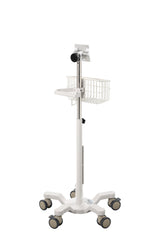 VivaComfort Universal Medical Mobile Cart with Compatible Welch Allen Connex Spot Monitor Mounting Plate, White