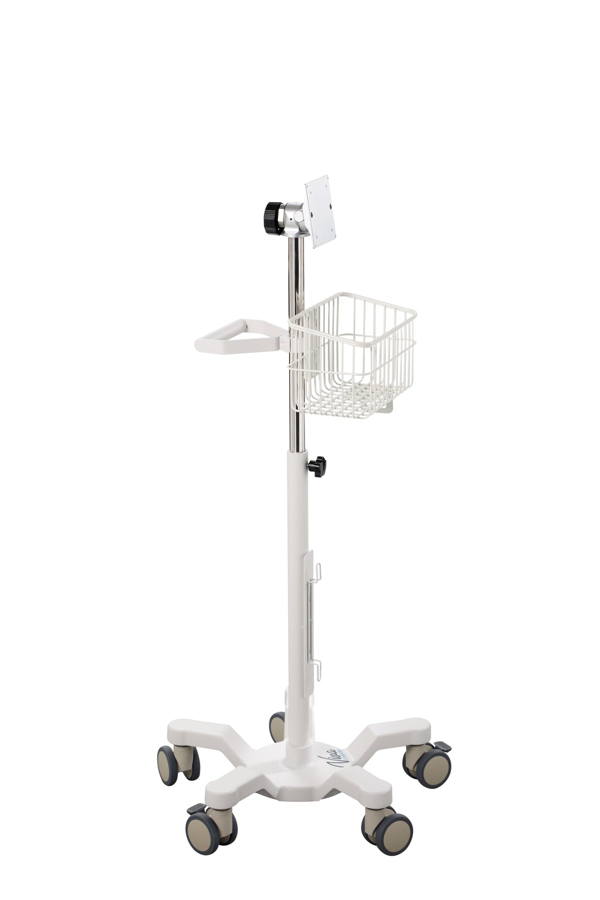 VivaComfort Universal Medical Mobile Cart with Compatible Welch Allen Connex Spot Monitor Mounting Plate, White