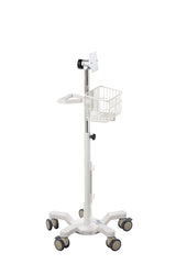 VivaComfort Universal Medical Mobile Cart with Compatible Welch Allen Connex Spot Monitor Mounting Plate, White