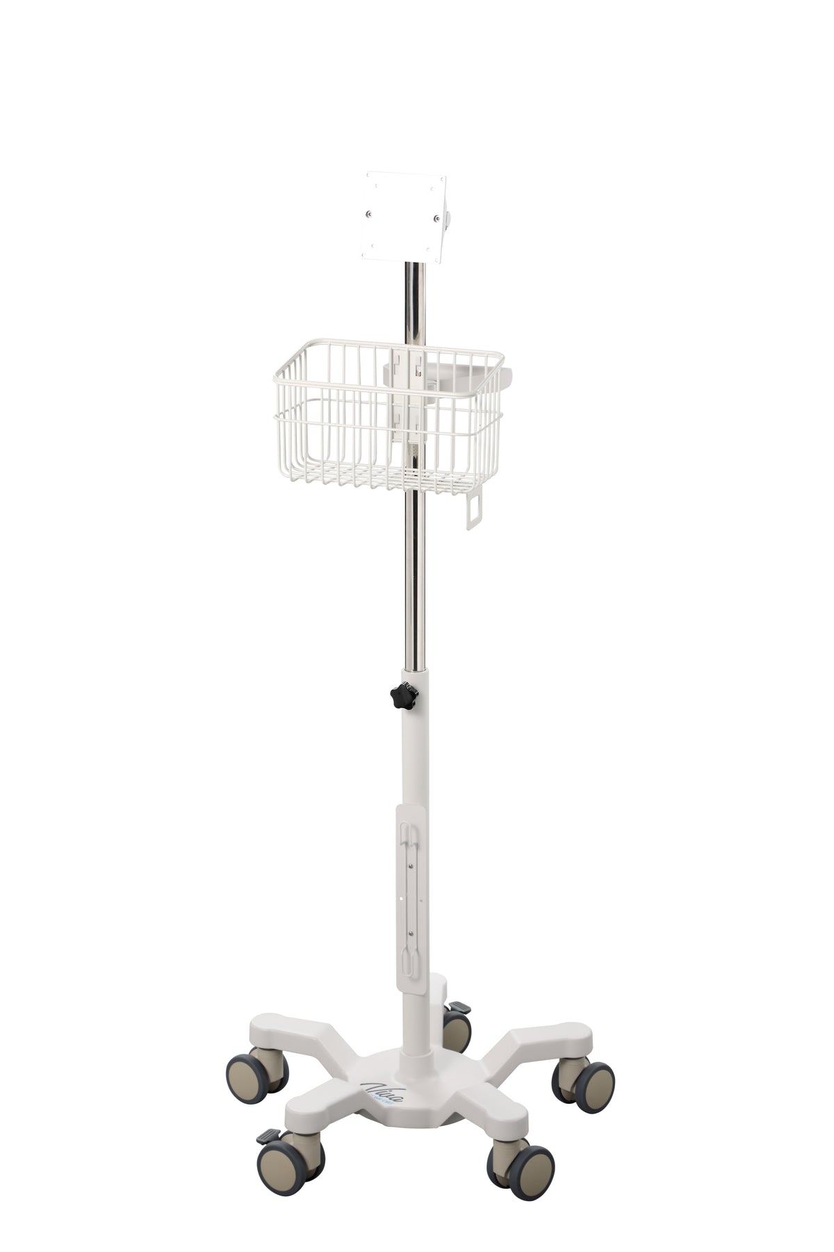 VivaComfort Universal Medical Mobile Cart with Compatible Welch Allen Connex Spot Monitor Mounting Plate, White