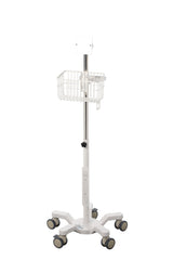 VivaComfort Universal Medical Mobile Cart with Compatible Welch Allen Connex Spot Monitor Mounting Plate, White