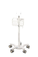 VivaComfort Universal Medical Mobile Cart with Compatible Welch Allen Connex Spot Monitor Mounting Plate, White