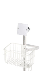 VivaComfort Universal Medical Mobile Cart with Compatible Welch Allen Connex Spot Monitor Mounting Plate, White