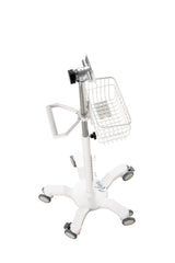 VivaComfort Universal Medical Mobile Cart with Compatible Welch Allen Connex Spot Monitor Mounting Plate, White