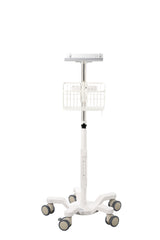 VivaComfort Universal Medical Mobile Cart With Compatible Edan Monitor Mounting Plate, White