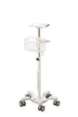VivaComfort Universal Medical Mobile Cart With Compatible Edan Monitor Mounting Plate, White