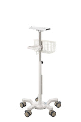 VivaComfort Universal Medical Mobile Cart With Compatible Edan Monitor Mounting Plate, White