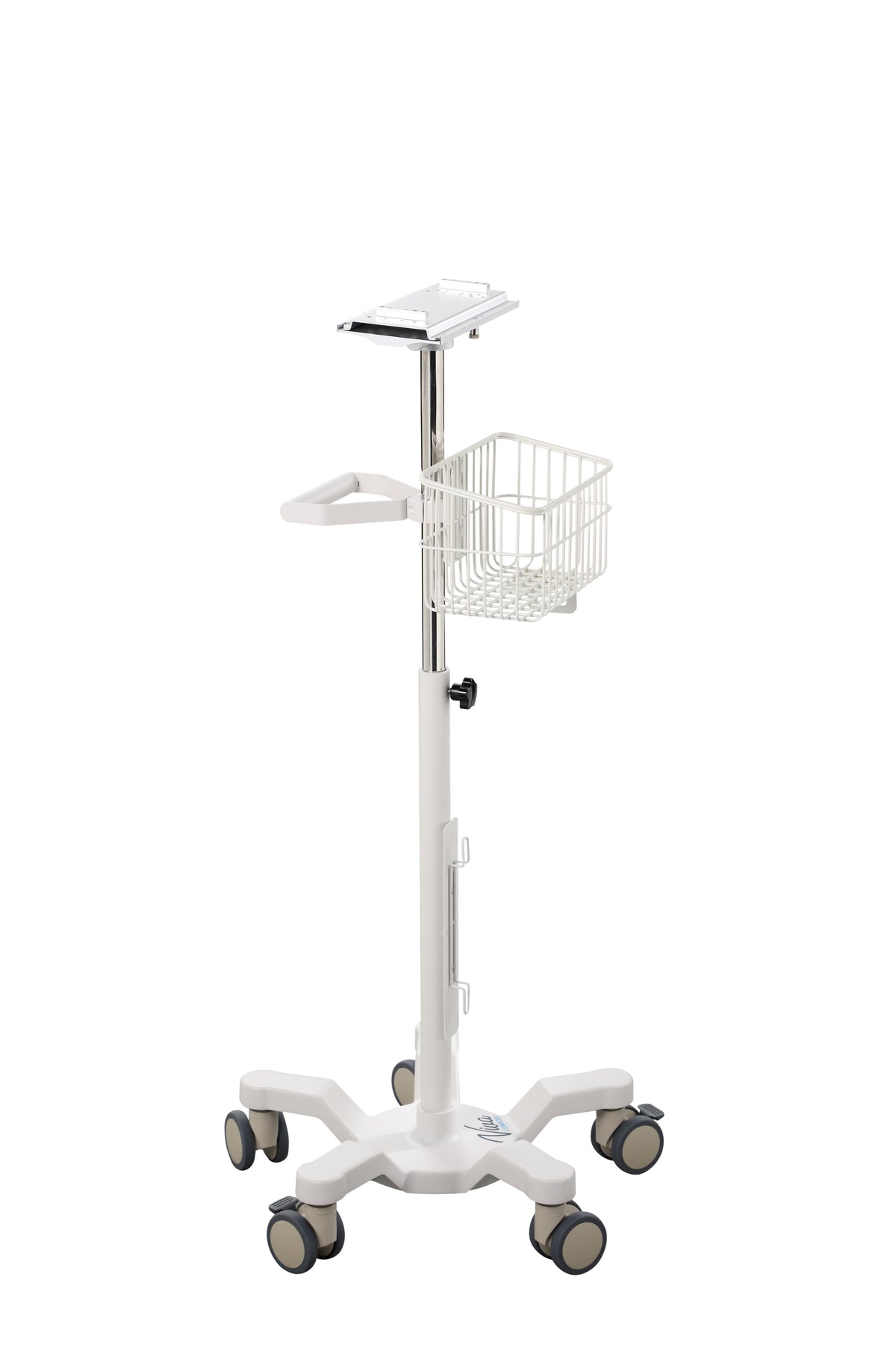 VivaComfort Universal Medical Mobile Cart With Compatible Edan Monitor Mounting Plate, White