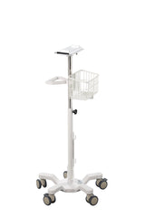 VivaComfort Universal Medical Mobile Cart With Compatible Edan Monitor Mounting Plate, White