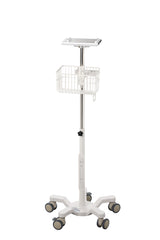 VivaComfort Universal Medical Mobile Cart With Compatible Edan Monitor Mounting Plate, White
