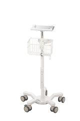 VivaComfort Universal Medical Mobile Cart With Compatible Edan Monitor Mounting Plate, White
