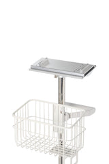 VivaComfort Universal Medical Mobile Cart With Compatible Edan Monitor Mounting Plate, White