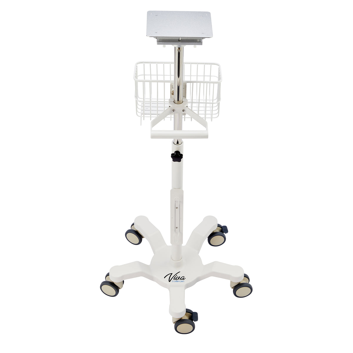 VivaComfort Universal Vital Sign Monitor Mobile Stand with Mounting Plate for Edan Elite V-Series Vital Signs Monitor, W