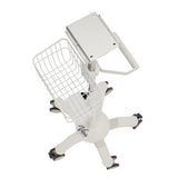 VivaComfort Universal Mobile Cart with Viva Diagnostic Omni Spot Vital Sign Patient Monitor Mounting Plate, White