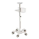 VivaComfort Universal Mobile Cart with Viva Diagnostic Omni Spot Vital Sign Patient Monitor Mounting Plate, White