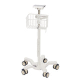 VivaComfort Universal Mobile Cart with Viva Diagnostic Omni Spot Vital Sign Patient Monitor Mounting Plate, White