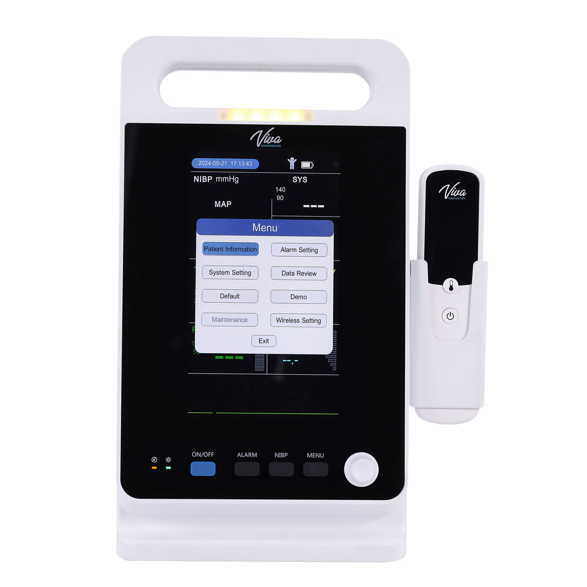 VivaComfort Omni Spot Vital Signs Monitor with Adult & Pediatric Cuffs, SpO2 Sensor, Thermometer, USB & Mounting Bracket