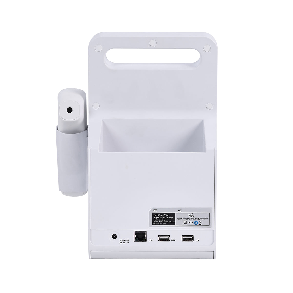 VivaComfort Omni Spot Vital Signs Monitor with Adult & Pediatric Cuffs, SpO2 Sensor, Thermometer, USB & Mounting Bracket